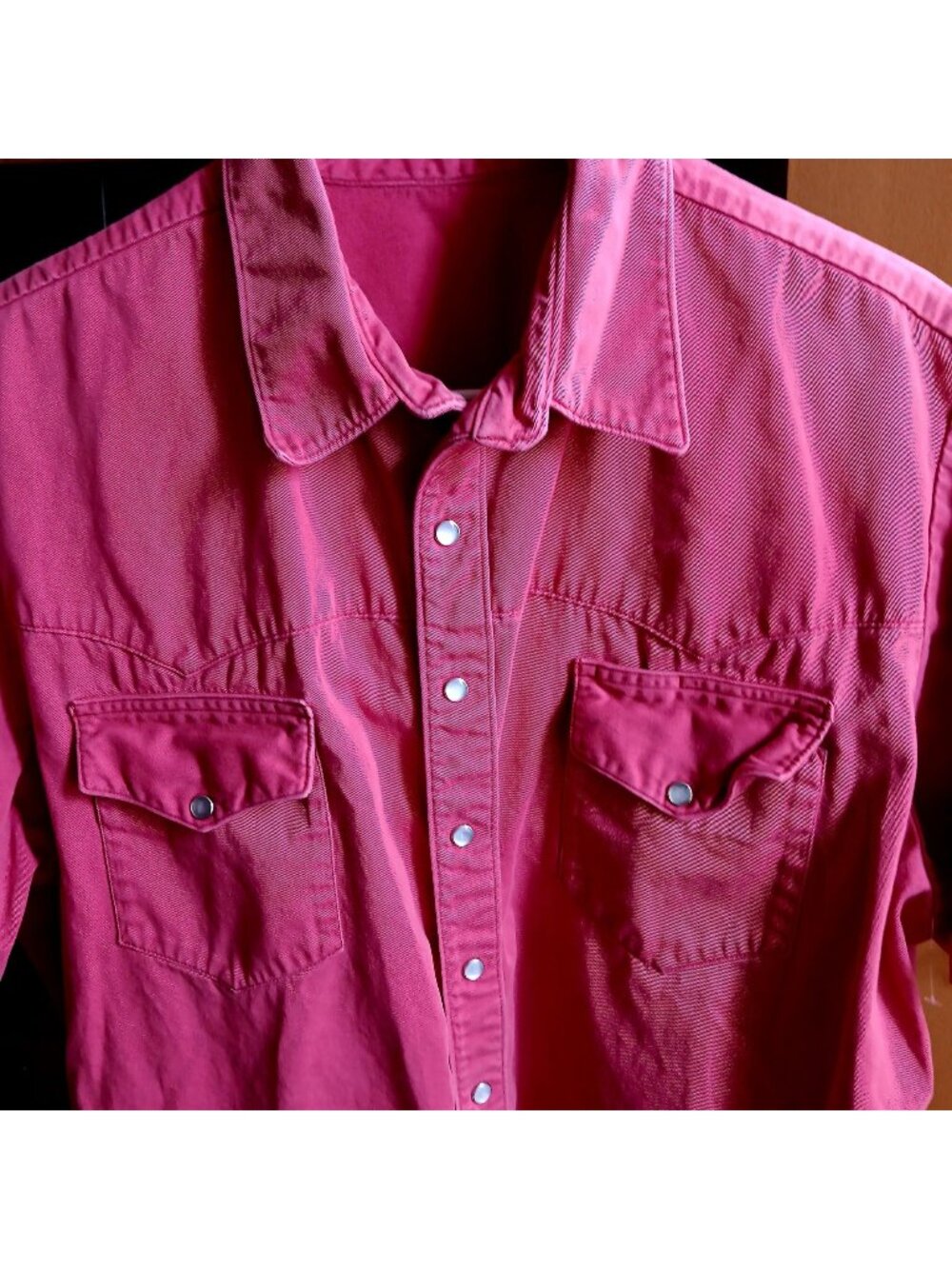 XXL True Vintage Pink Western Cowboy Shirt Snap Button Handmade One of a Kind